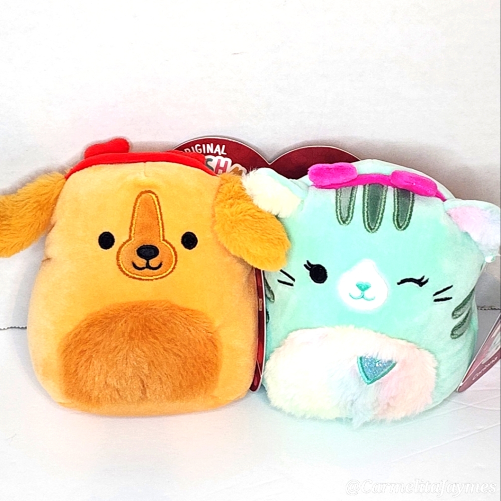 🎁 RAFFLE PRIZE 🎁 ❤️ FINLEY & CORINNA 🐶😺 Valentine 2024 Original Squishmallow